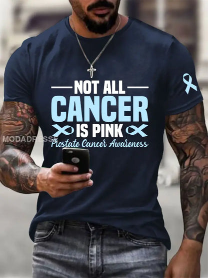 Mäns prostatacancer medvetenhet Skriv ut Casual T shirt marinblå / S