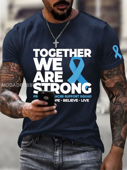 Mäns prostatacancer medvetenhet Skriv ut Casual T shirt marinblå / S