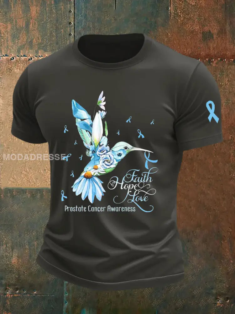 Mäns prostatacancer medvetenhet Skriv ut Casual T shirt mörk grå / S