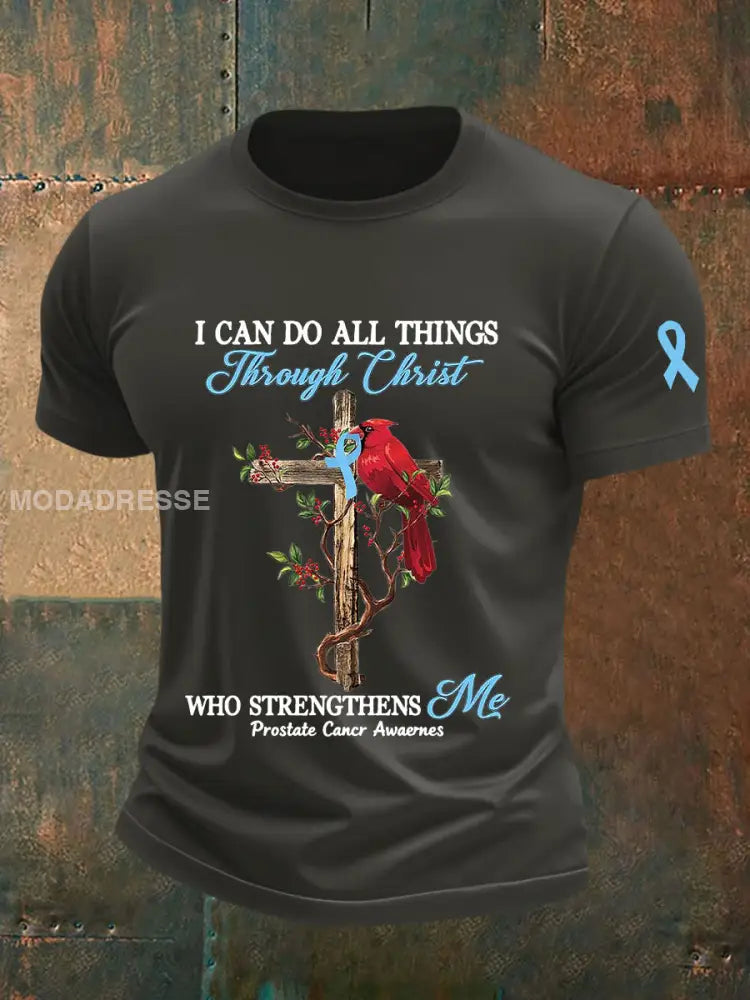 Mäns prostatacancer medvetenhet Skriv ut Casual T shirt mörk grå / S