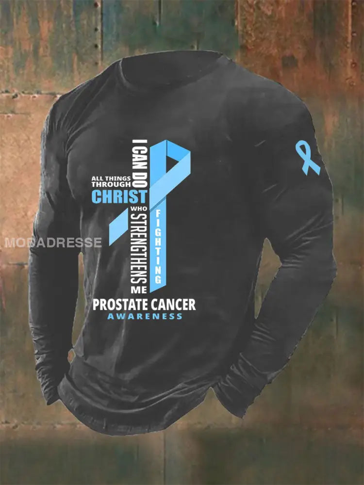 Mäns prostatacancer medvetenhet Skriv ut Casual T shirt mörk grå / S