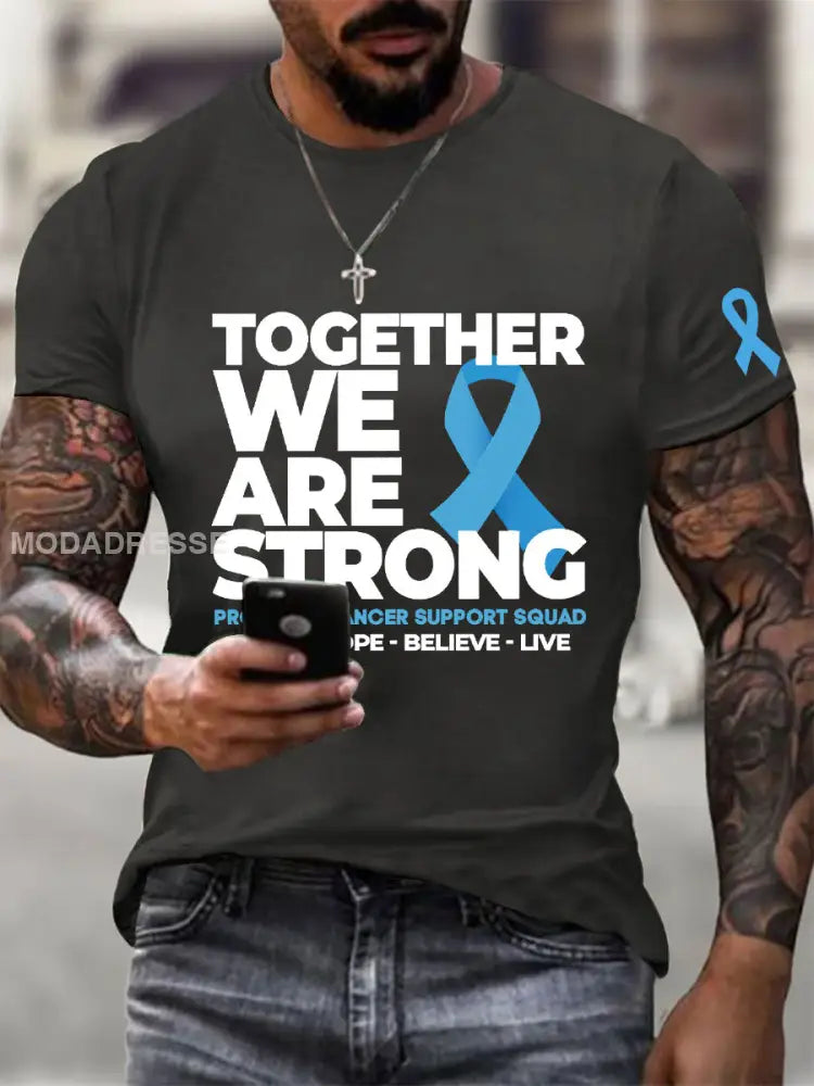 Mäns prostatacancer medvetenhet Skriv ut Casual T shirt mörk grå / S