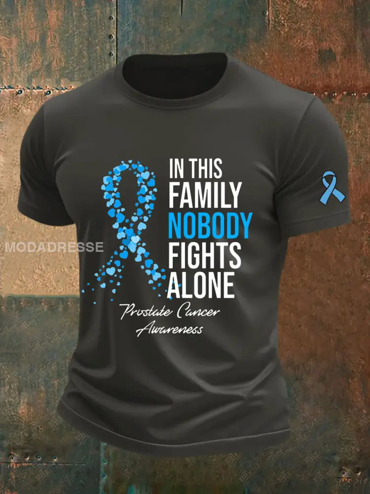 Mäns prostatacancer medvetenhet Skriv ut Casual T shirt mörk grå / S