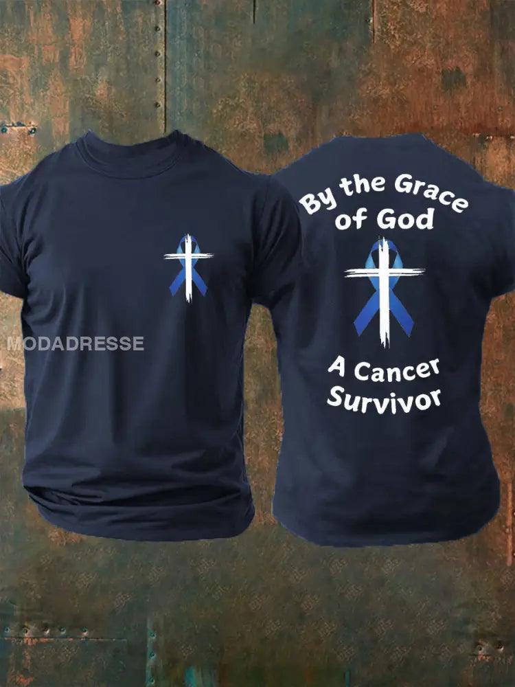 Mäns prostatacancer medvetenhet Skriv ut Casual T shirt sjöblå blå / S