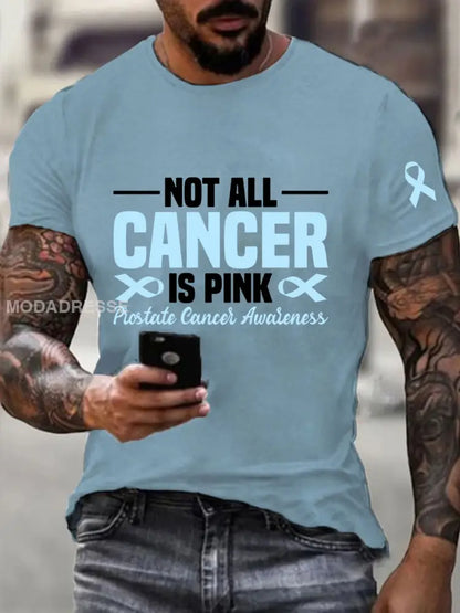Mäns prostatacancer medvetenhet Skriv ut Casual T shirt sky blå / S