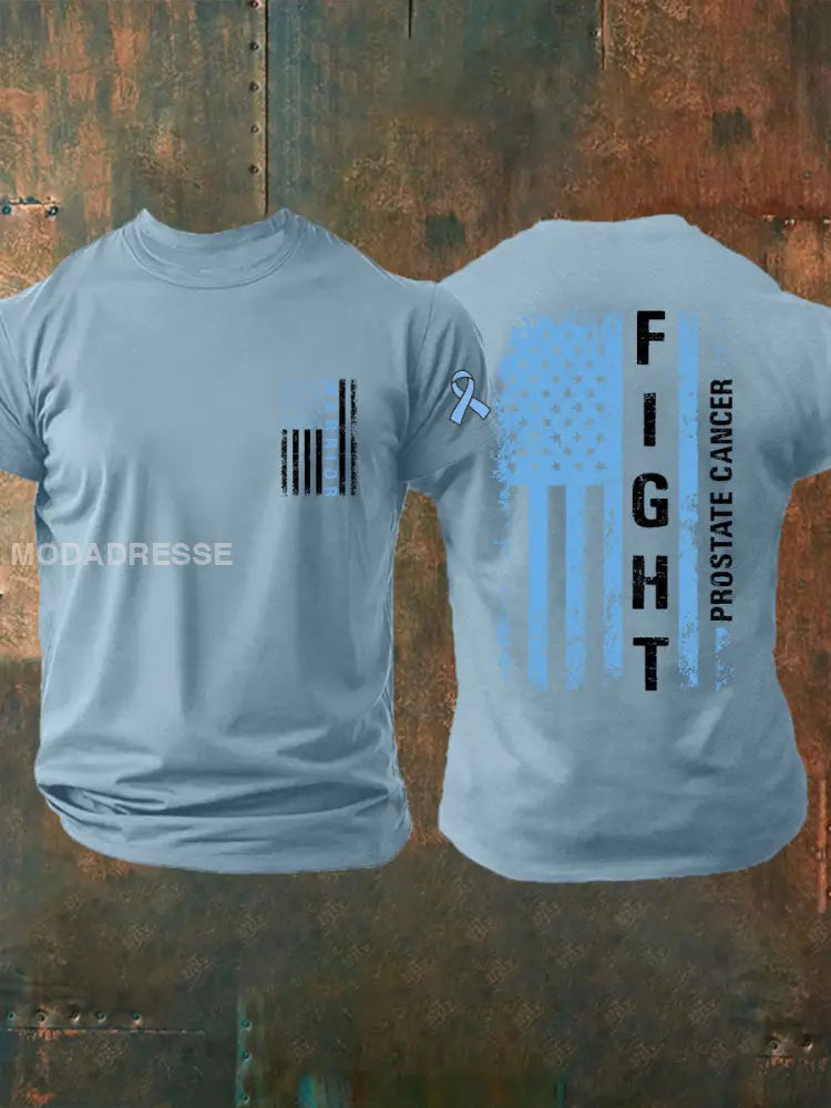 Mäns prostatacancer medvetenhet Skriv ut Casual T shirt skyblå / S