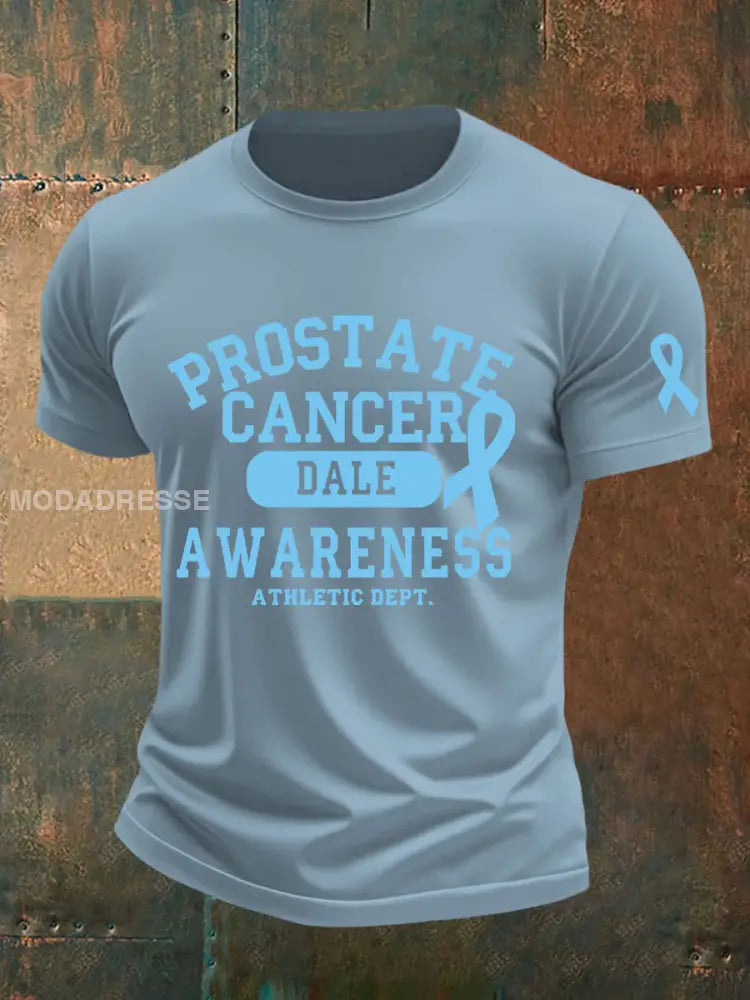 Mäns prostatacancer medvetenhet Skriv ut Casual T shirt skyblå / S