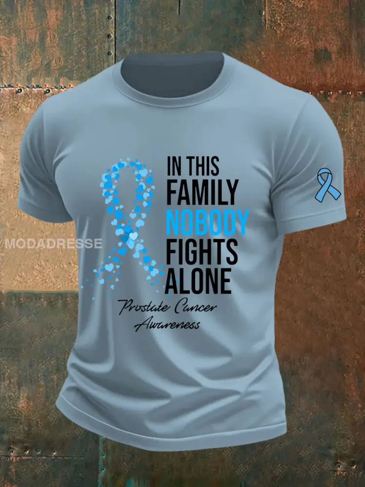 Mäns prostatacancer medvetenhet Skriv ut Casual T shirt skyblå / S