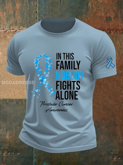 Mäns prostatacancer medvetenhet Skriv ut Casual T shirt skyblå / S
