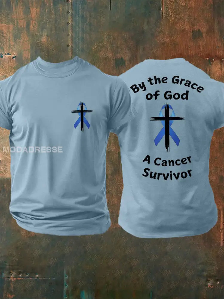 Mäns prostatacancer medvetenhet Skriv ut Casual T shirt skyblå / S