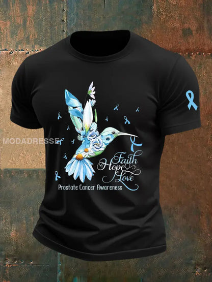Mäns prostatacancer medvetenhet Skriv ut Casual T shirt svart / S