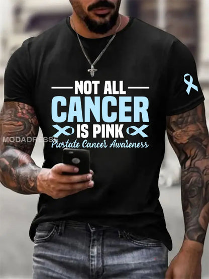 Mäns prostatacancer medvetenhet Skriv ut Casual T shirt svart / S