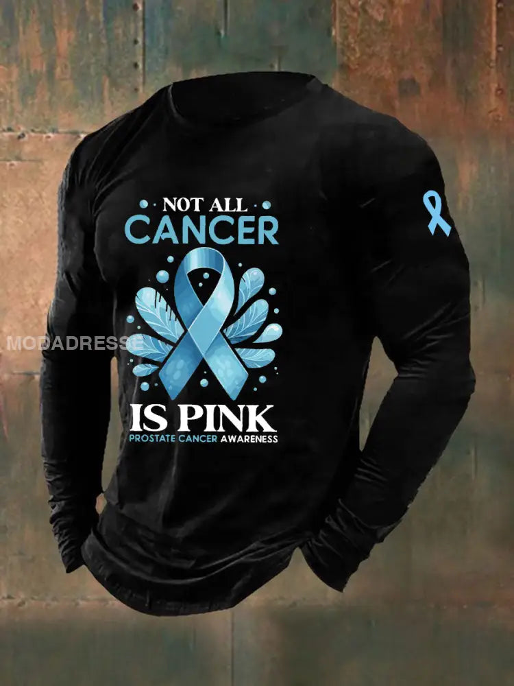 Mäns prostatacancer medvetenhet Skriv ut Casual T shirt svart / S