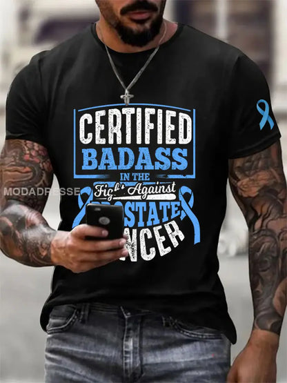 Mäns prostatacancer medvetenhet Skriv ut Casual T shirt svart / S
