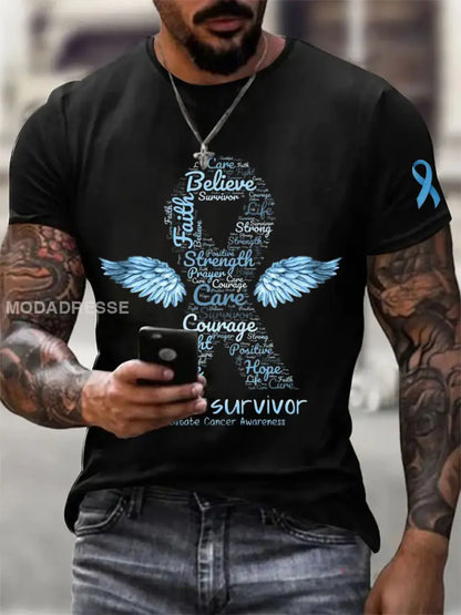 Mäns prostatacancer medvetenhet Skriv ut Casual T shirt svart / S