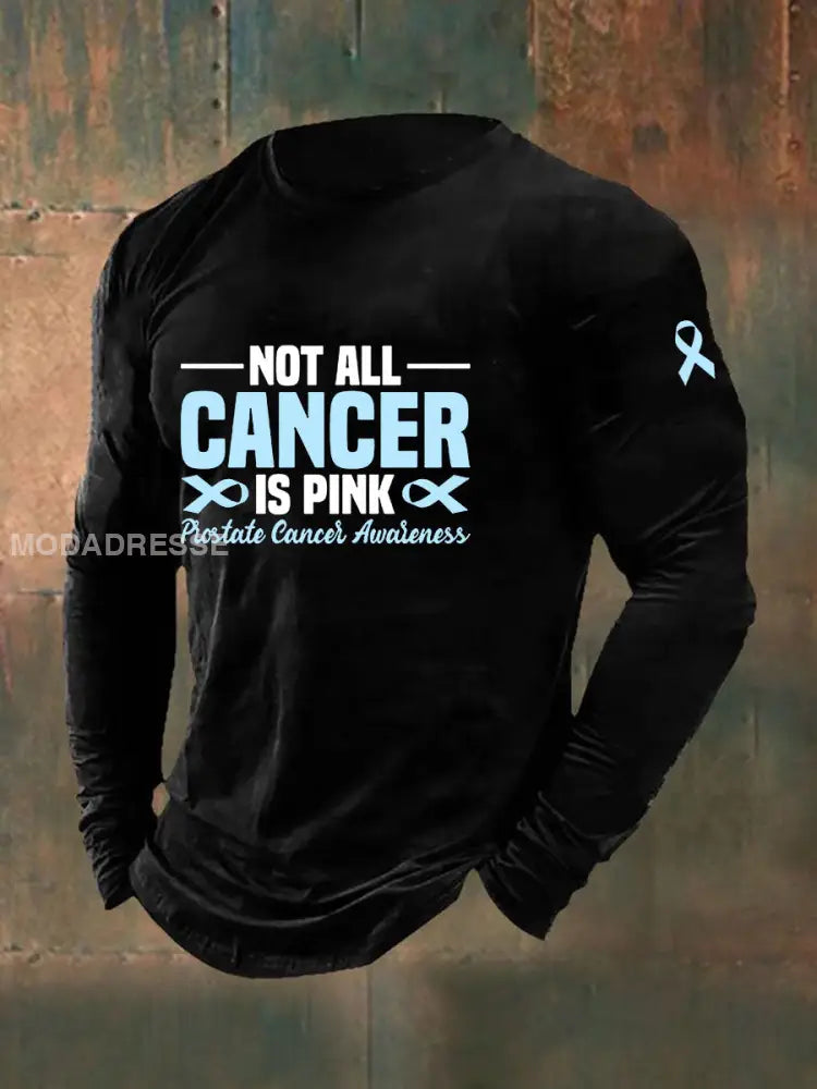 Mäns prostatacancer medvetenhet Skriv ut Casual T shirt svart / S