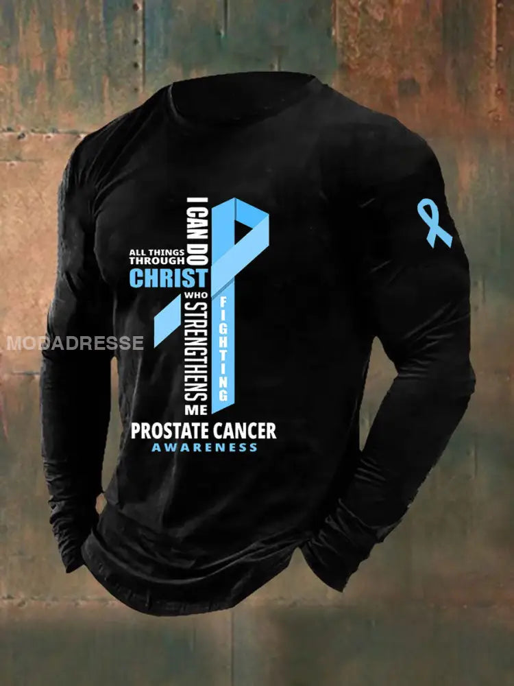 Mäns prostatacancer medvetenhet Skriv ut Casual T shirt svart / S