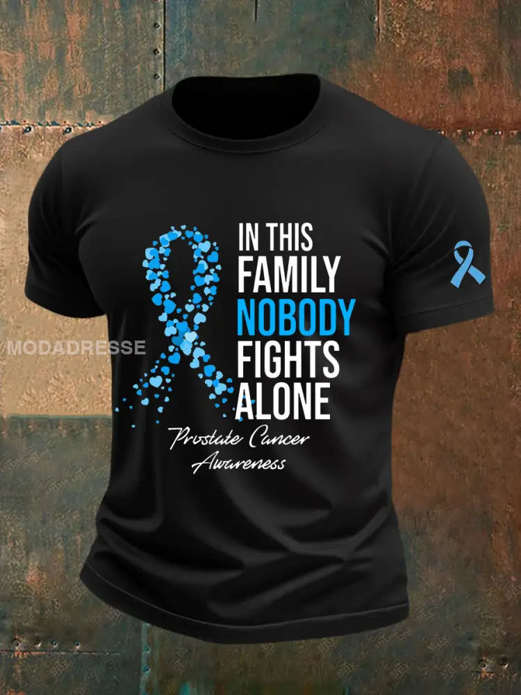 Mäns prostatacancer medvetenhet Skriv ut Casual T shirt svart / S