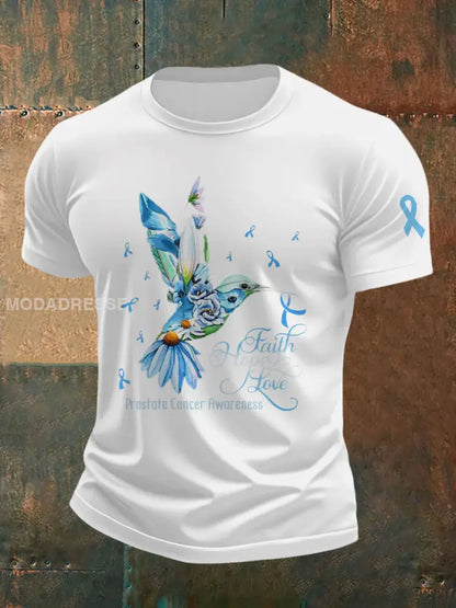 Mäns prostatacancer medvetenhet Skriv ut Casual T shirt vit / S