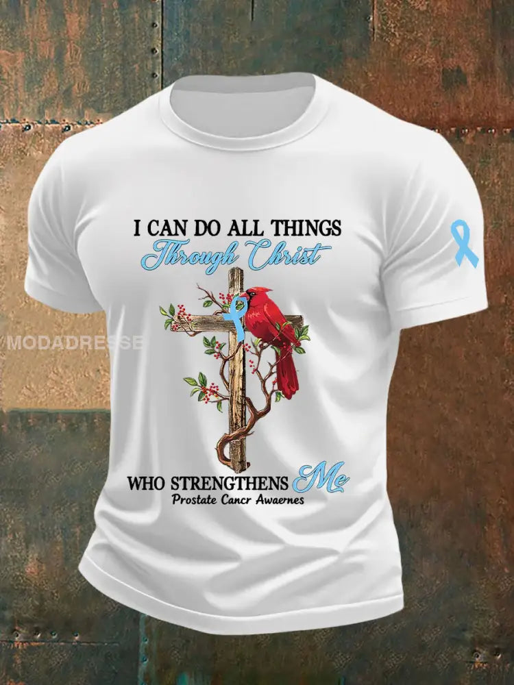 Mäns prostatacancer medvetenhet Skriv ut Casual T shirt vit / S