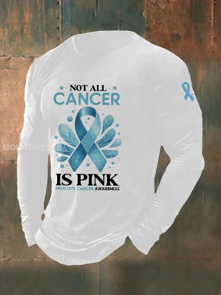 Mäns prostatacancer medvetenhet Skriv ut Casual T shirt vit / S