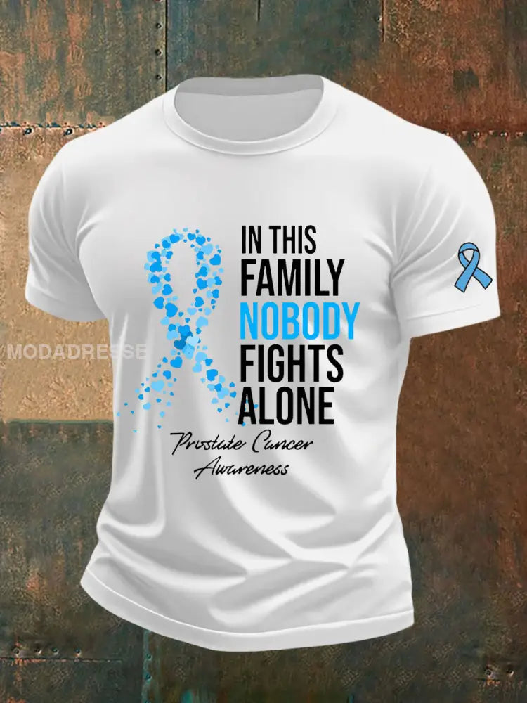 Mäns prostatacancer medvetenhet Skriv ut Casual T shirt vit / S