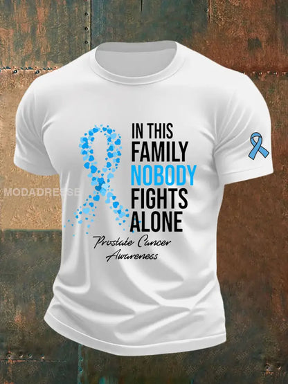 Mäns prostatacancer medvetenhet Skriv ut Casual T shirt vit / S