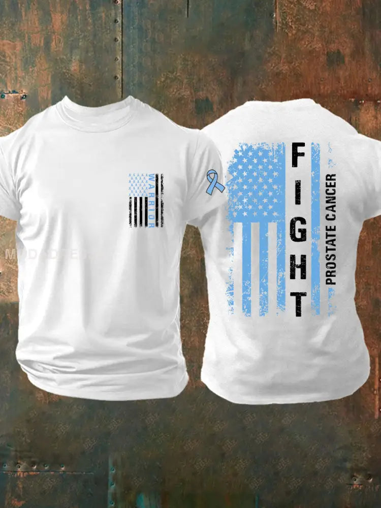 Mäns prostatacancer medvetenhet Skriv ut Casual T shirt vit / S