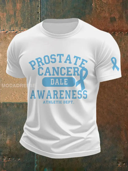 Mäns prostatacancer medvetenhet Skriv ut Casual T shirt vit / S