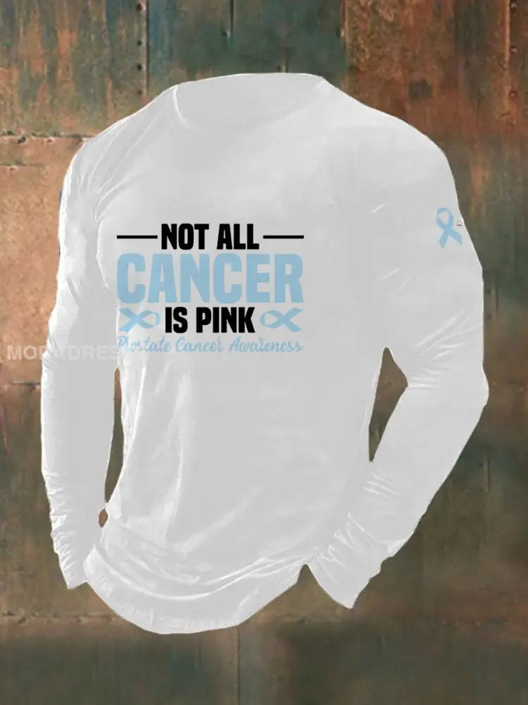 Mäns prostatacancer medvetenhet Skriv ut Casual T shirt vit / S