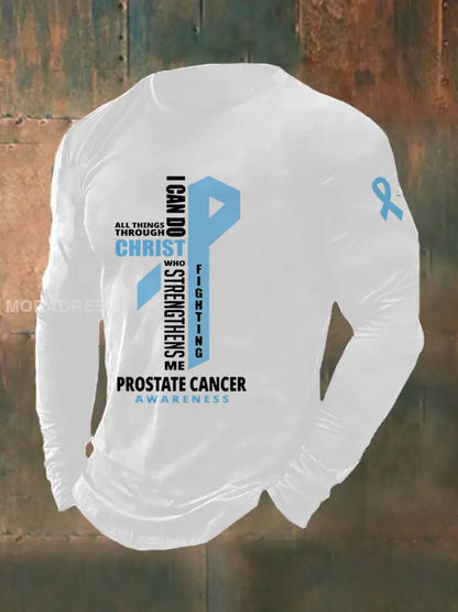 Mäns prostatacancer medvetenhet Skriv ut Casual T shirt vit / S