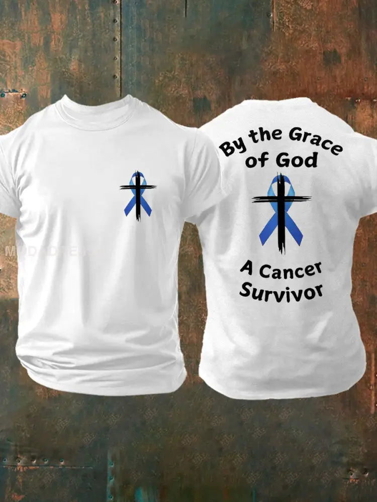 Mäns prostatacancer medvetenhet Skriv ut Casual T shirt vit / S