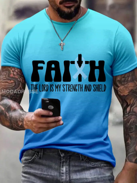Mäns prostatacancer medvetenhet Skriv ut T shirt blå / S