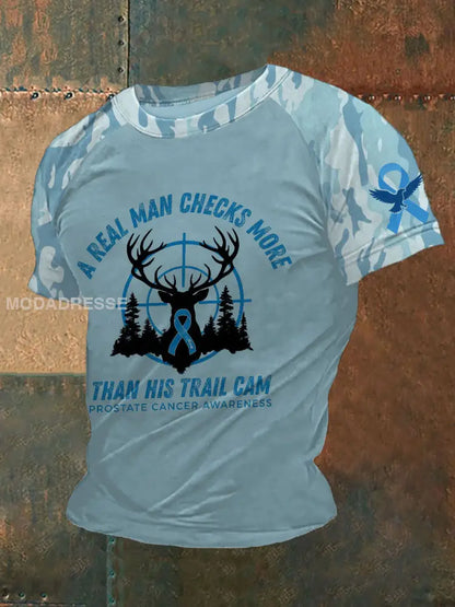 Mäns prostatacancer medvetenhet Skriv ut T shirt ljusblå / S