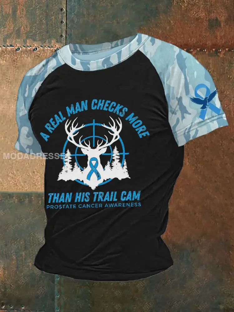 Mäns prostatacancer medvetenhet Skriv ut T shirt svart / S