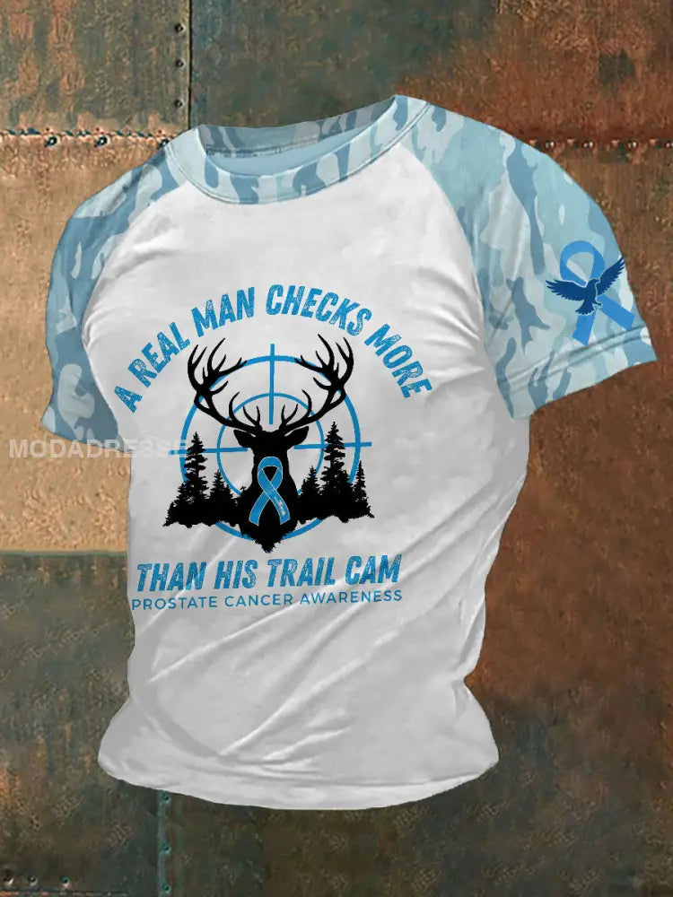 Mäns prostatacancer medvetenhet Skriv ut T shirt vit / S