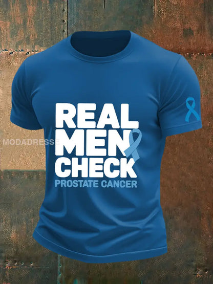 Mäns prostatacancer medvetenhet T shirt blå / S