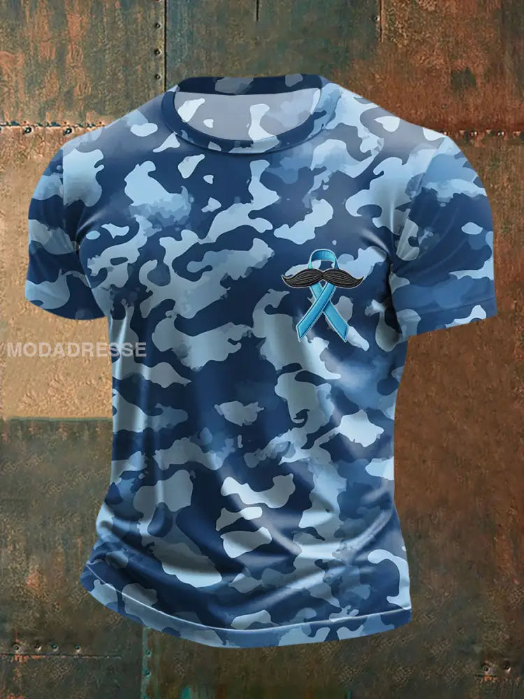Mäns prostatacancer medvetenhet T shirt blå / S