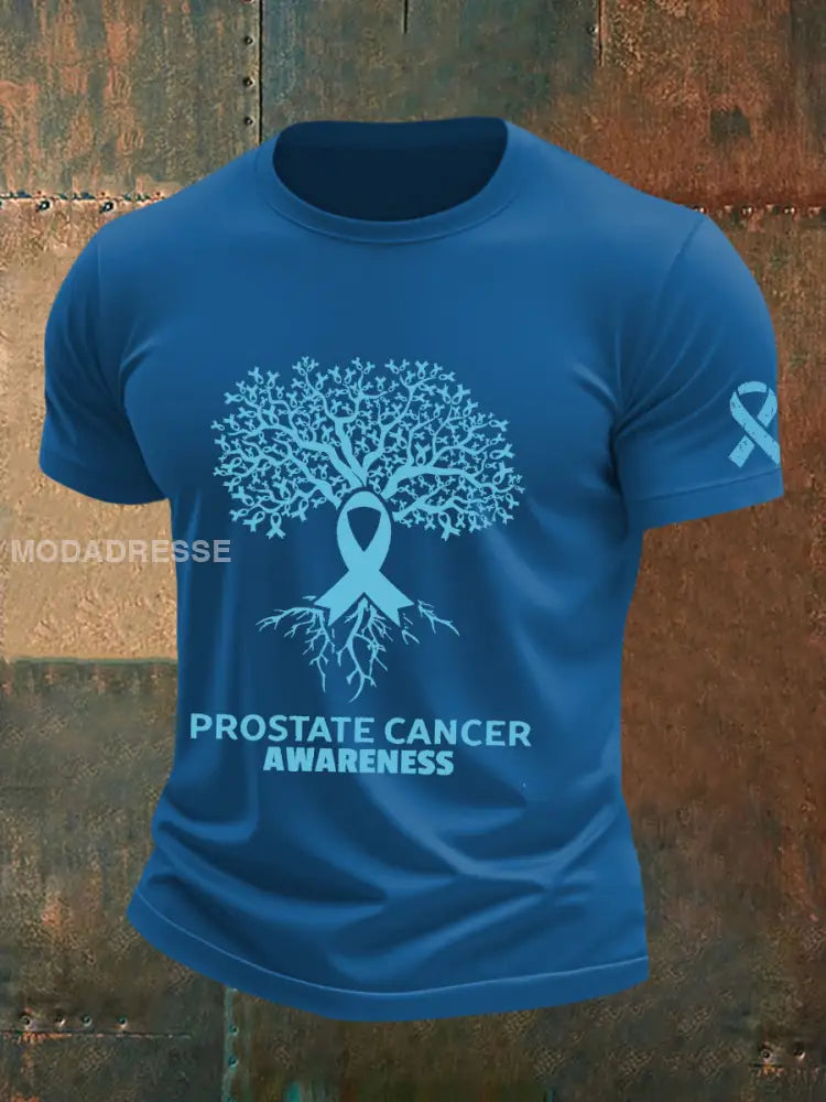 Mäns prostatacancer medvetenhet T shirt Blå / S
