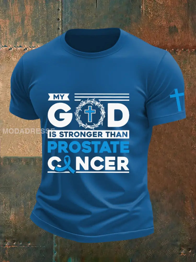 Mäns prostatacancer medvetenhet T shirt Blå / S