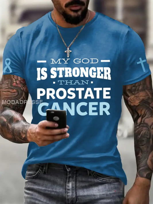 Mäns prostatacancer medvetenhet T shirt blå / S