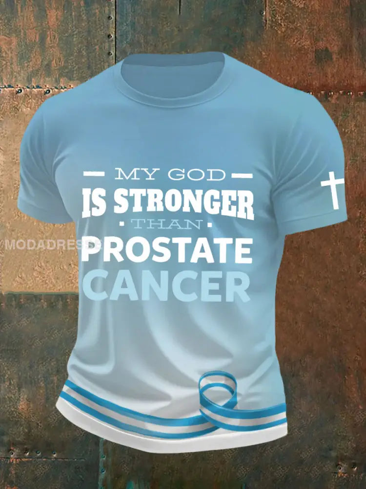 Mäns prostatacancer medvetenhet T shirt ljusblåa / S