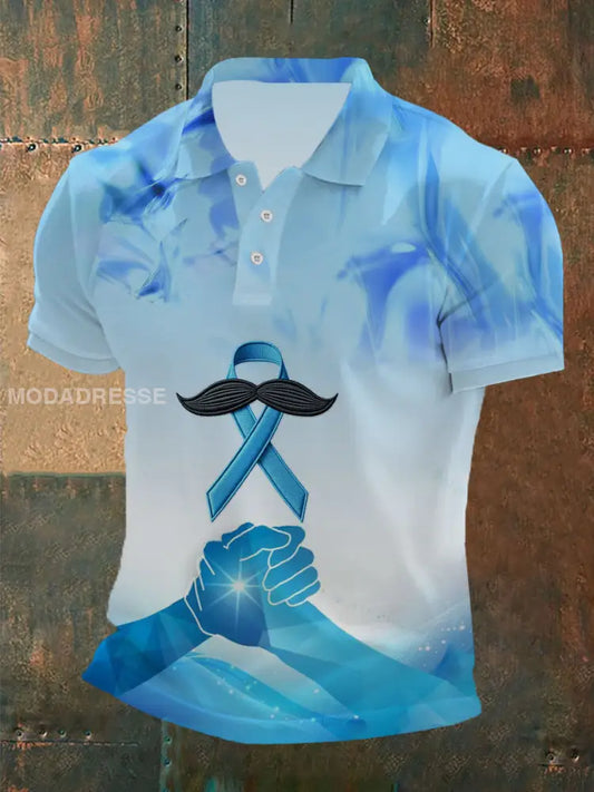 Mäns prostatacancer medvetenhet T shirt ljusblåa / S