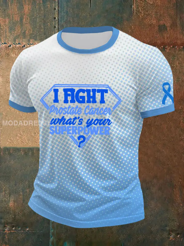 Mäns prostatacancer medvetenhet T shirt ljusblåa / S