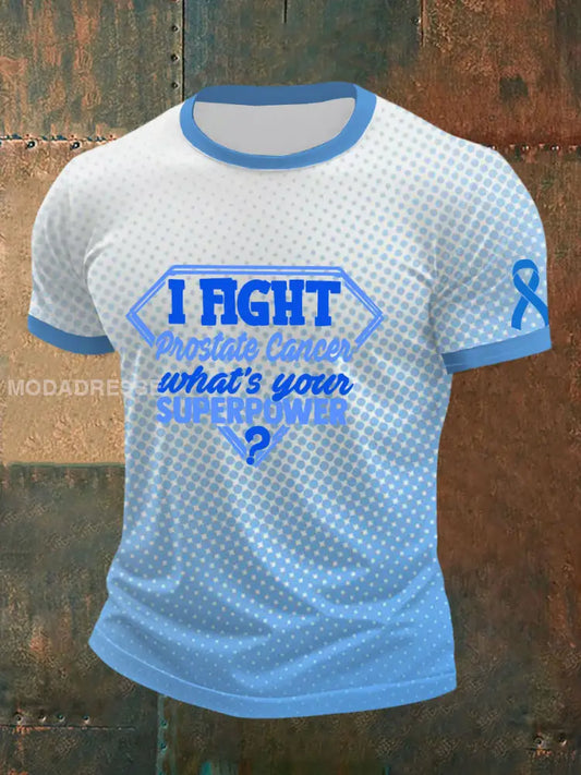 Mäns prostatacancer medvetenhet T shirt ljusblåa / S