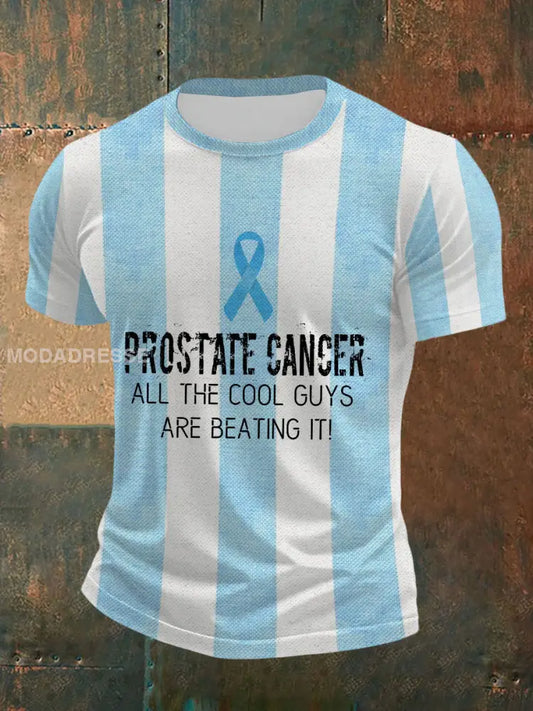 Mäns prostatacancer medvetenhet T shirt ljusblåa / S