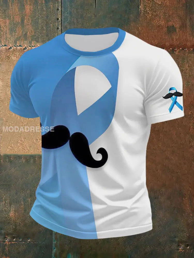 Mäns prostatacancer medvetenhet T shirt ljusblåa / S