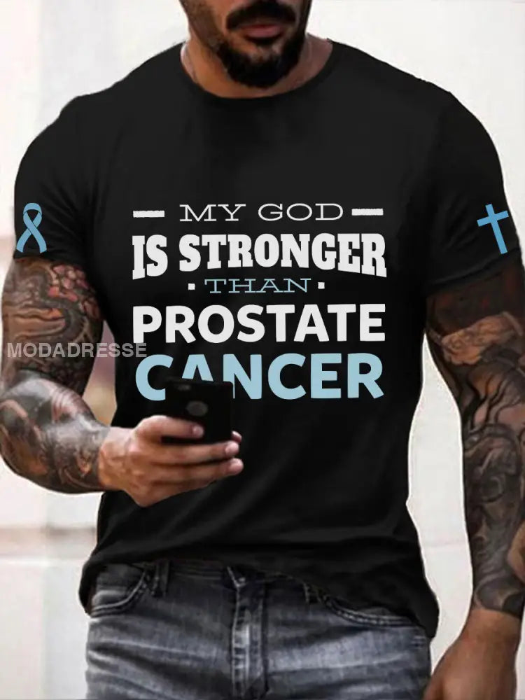 Mäns prostatacancer medvetenhet T shirt svart / S