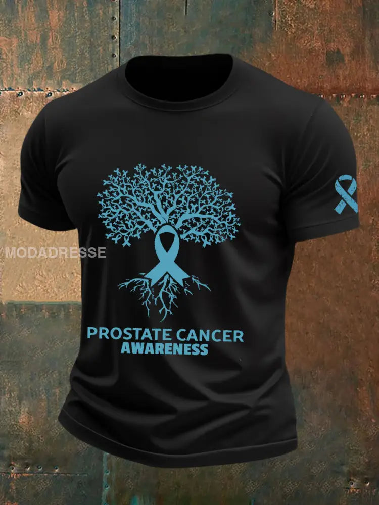 Mäns prostatacancer medvetenhet T shirt Svart / S