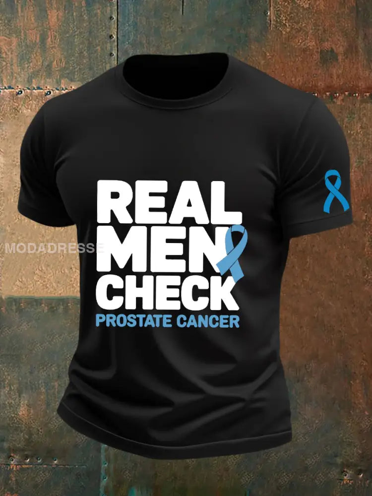 Mäns prostatacancer medvetenhet T shirt svart / S